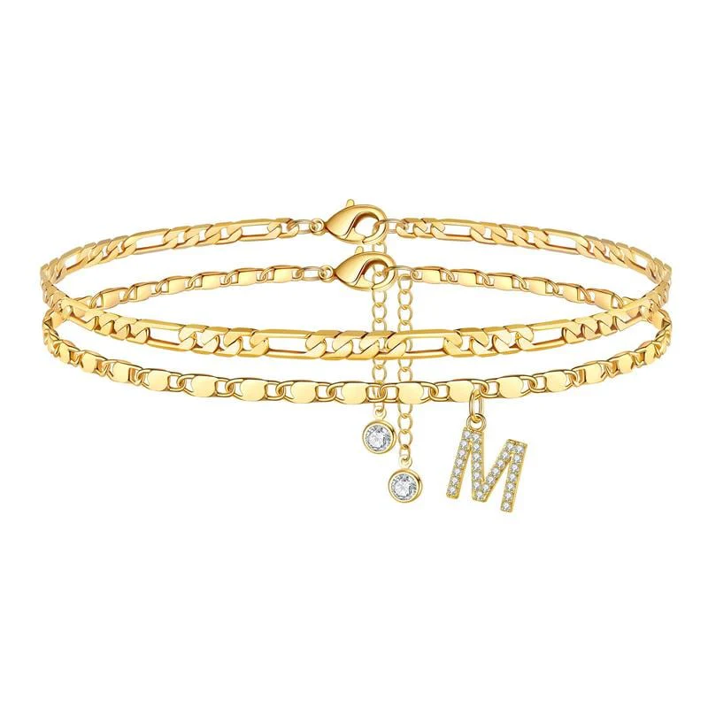 Double Layered Letter Anklet - Image 16