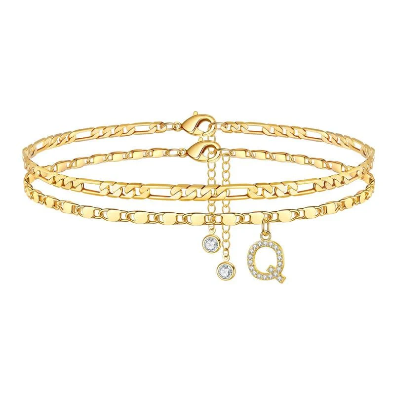 Double Layered Letter Anklet - Image 20