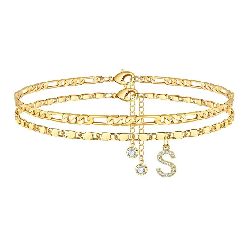 Double Layered Letter Anklet - Image 22