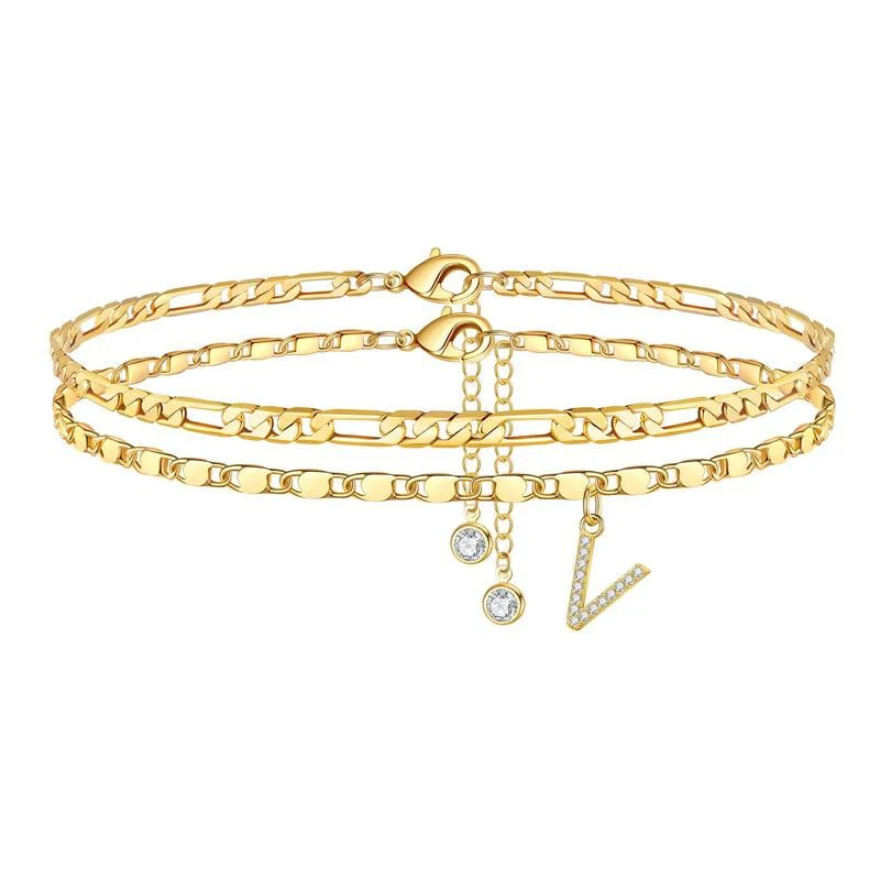 Double Layered Letter Anklet - Image 25