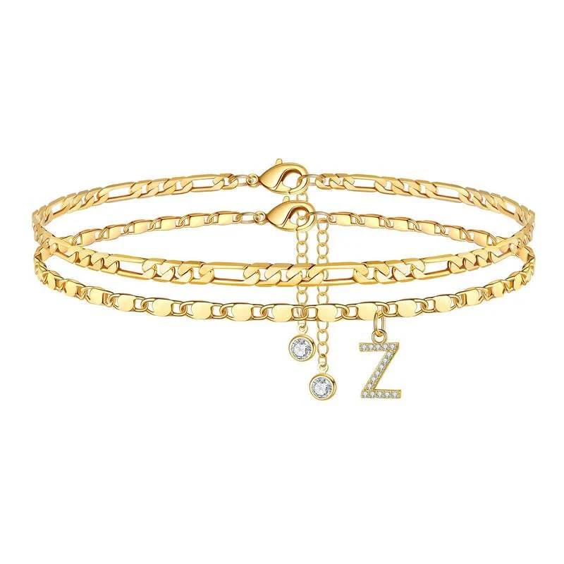 Double Layered Letter Anklet - Image 29