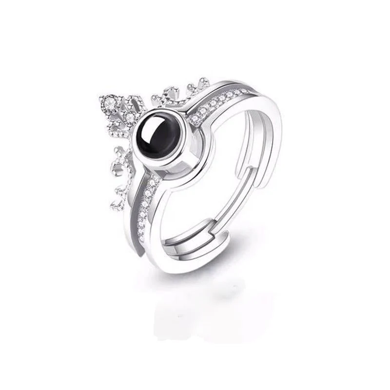 100 Language Crown Ring Two-in-one Combination Couple - Image 2