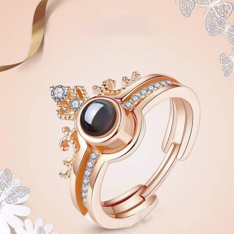 100 Language Crown Ring Two-in-one Combination Couple - Image 4