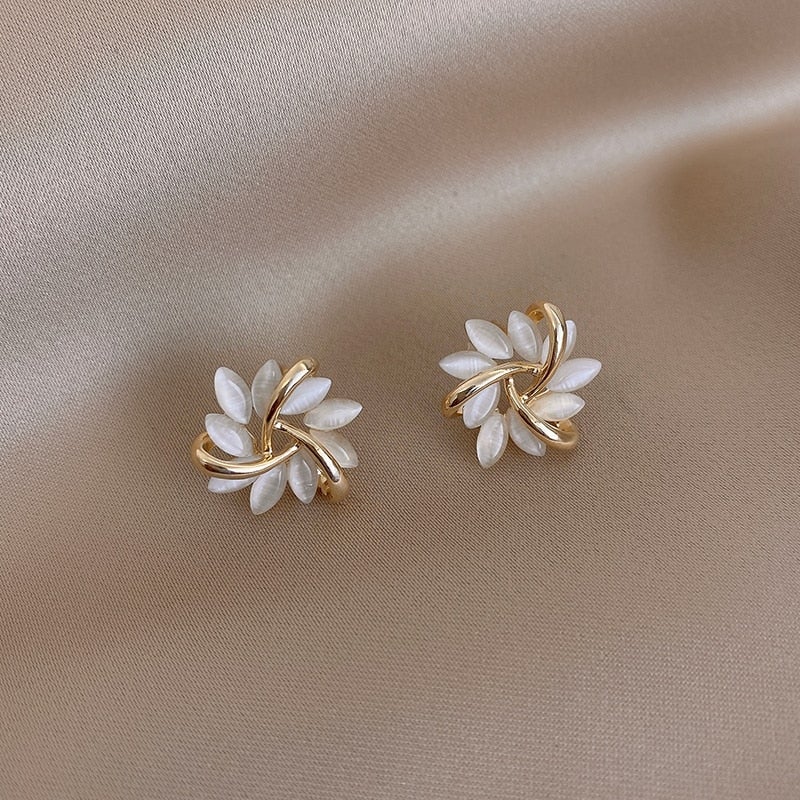 Opal Petal Earrings - Image 3