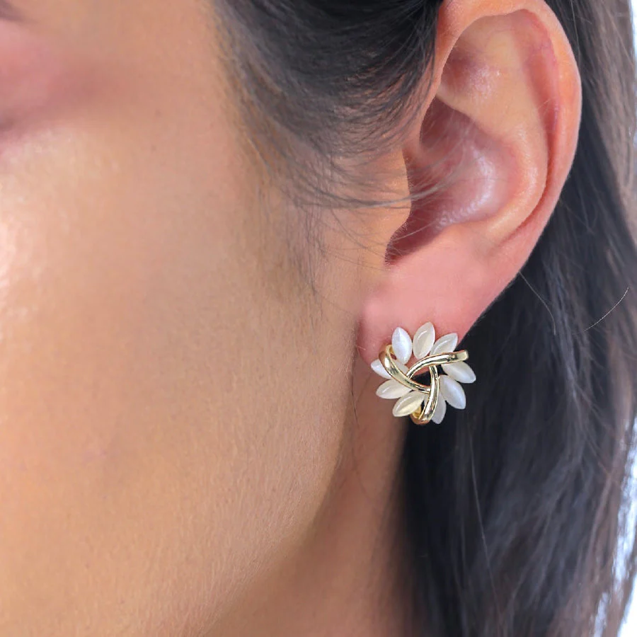 Opal Petal Earrings - Image 4