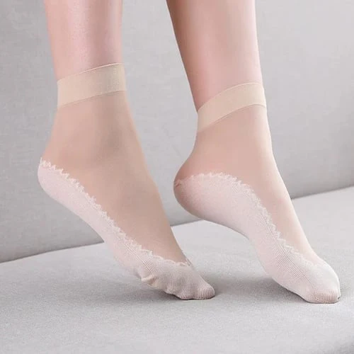 Silky Anti-Slip Cotton Socks - Pack of 3 - Image 7