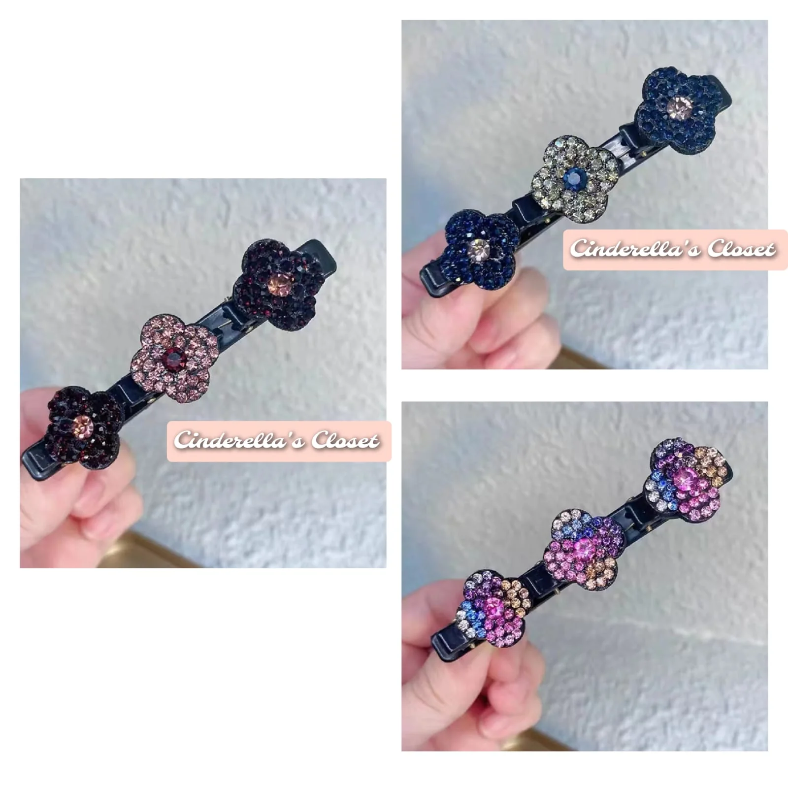 Sparkling Crystal Stone Braided Hair Clips - Image 7