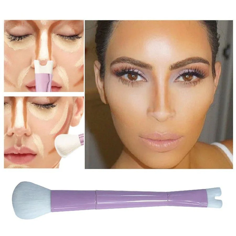 U-Shaped Nose Contour Brush - 2 In 1 - Image 4