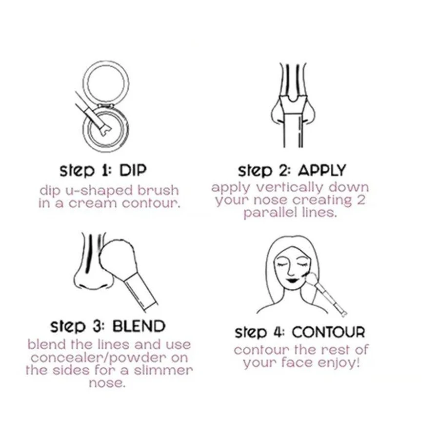 U-Shaped Nose Contour Brush - 2 In 1 - Image 7