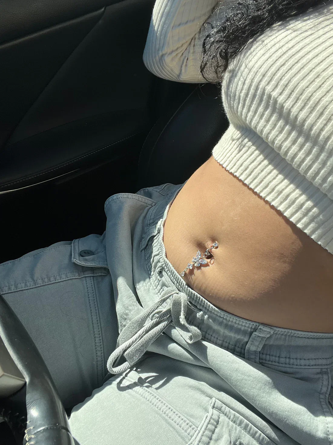 Butterfly Clip On Belly Ring - Image 3