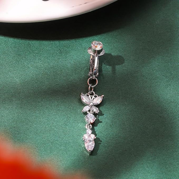 Butterfly Clip On Belly Ring - Image 5